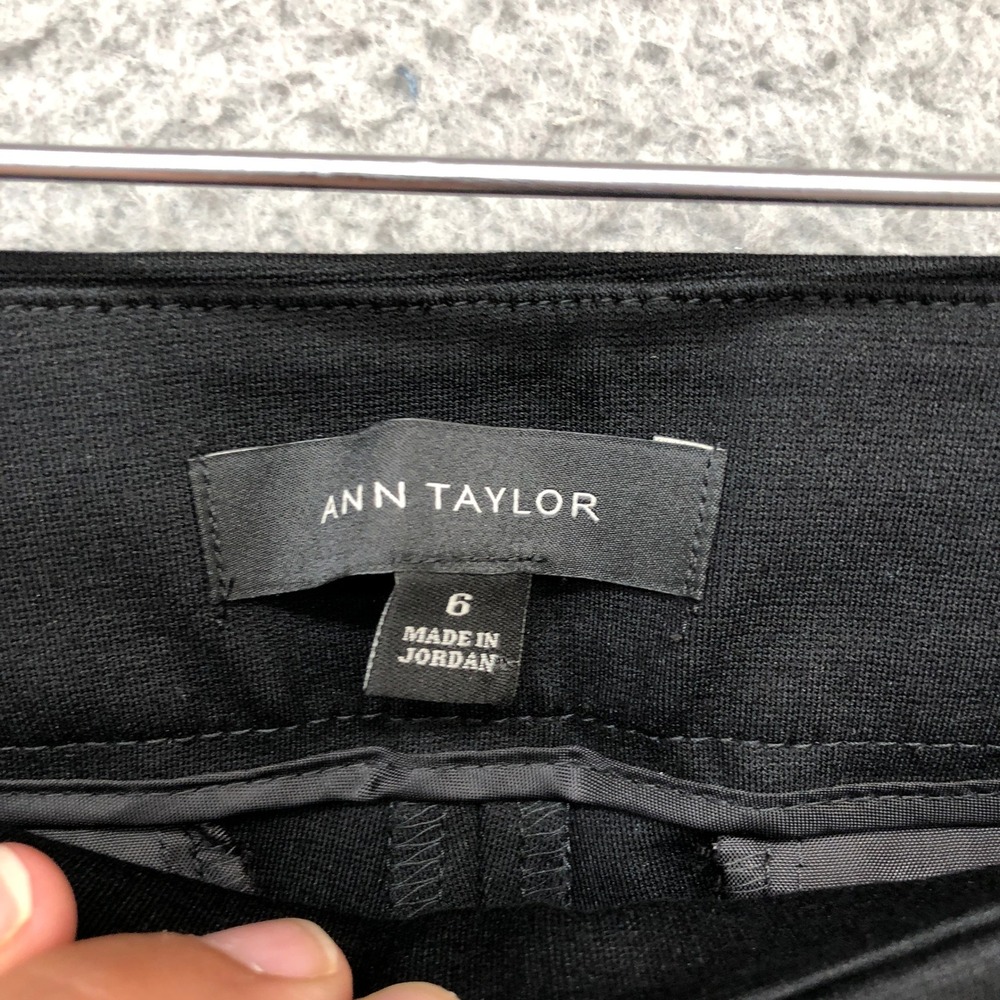 Ann Taylor Ankle Pants Womens 6 Black Side Zip‎ Slim Stretch Professional 379119 - Picture 3 of 9